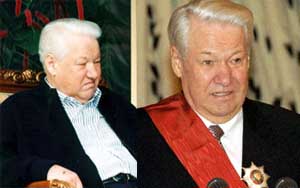 На фото: Перемена в облике Ельцина за последние годы произошла разительная: конец 90-х, ноябрь 2001 года