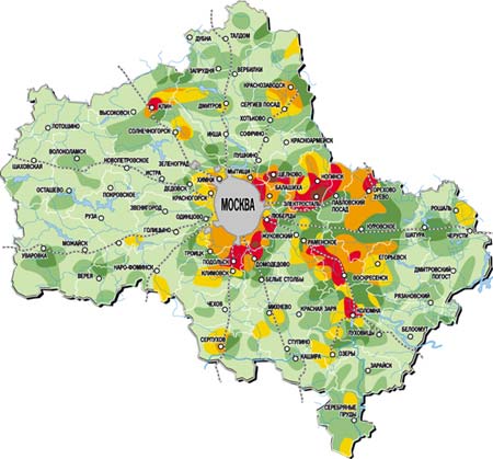 Экологичная карта москвы и области