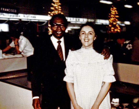 Stanley Ann Dunham z mężem Barackiem Obamą - rodzice prezydenta USA Baracka Obamy
